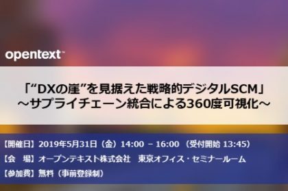 “DXの崖”を見据えた戦略的デジタルSCM<br>～サプライチェーン統合による360度可視化～